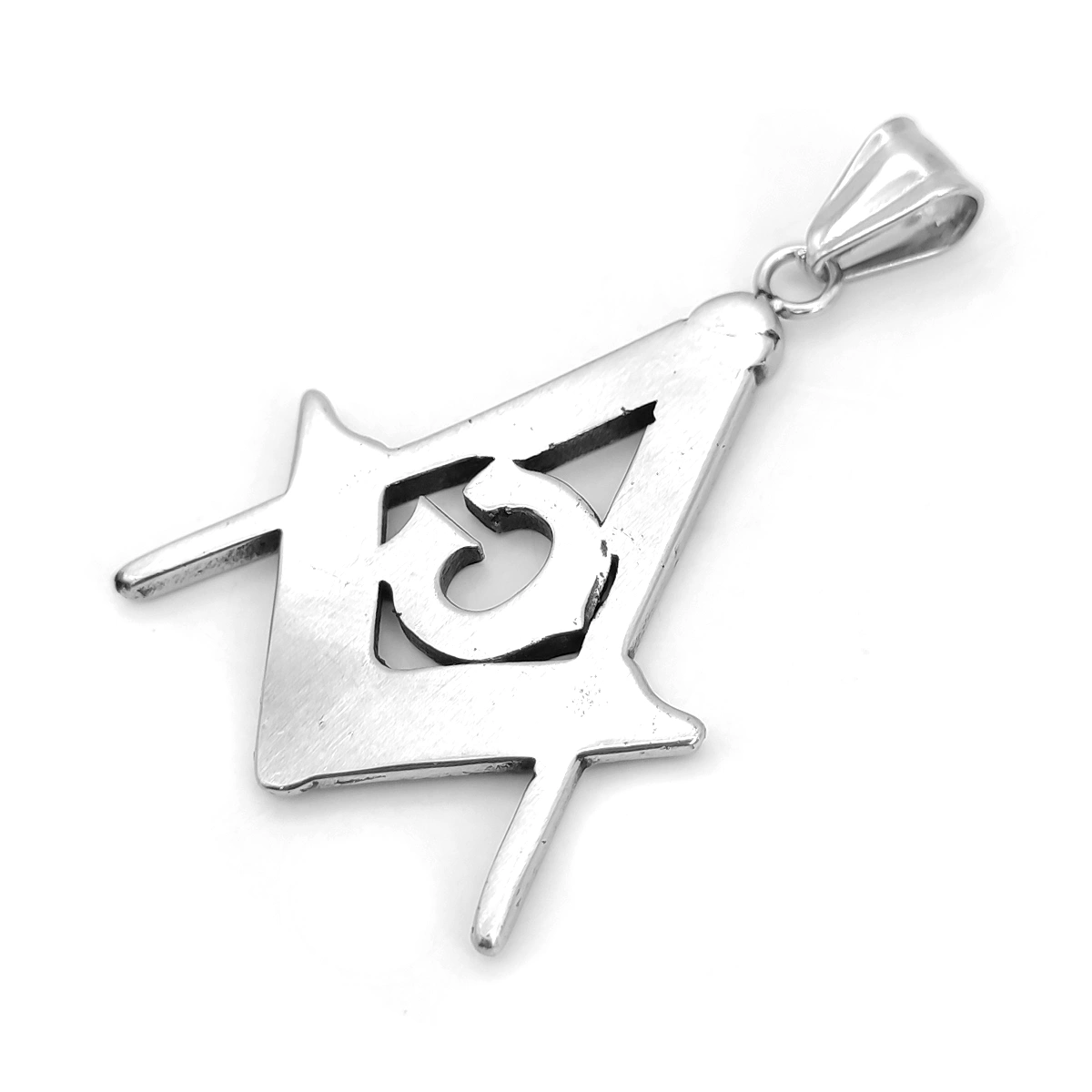 Dije Acero Inox Plateado Masoneria Simbolo Mason