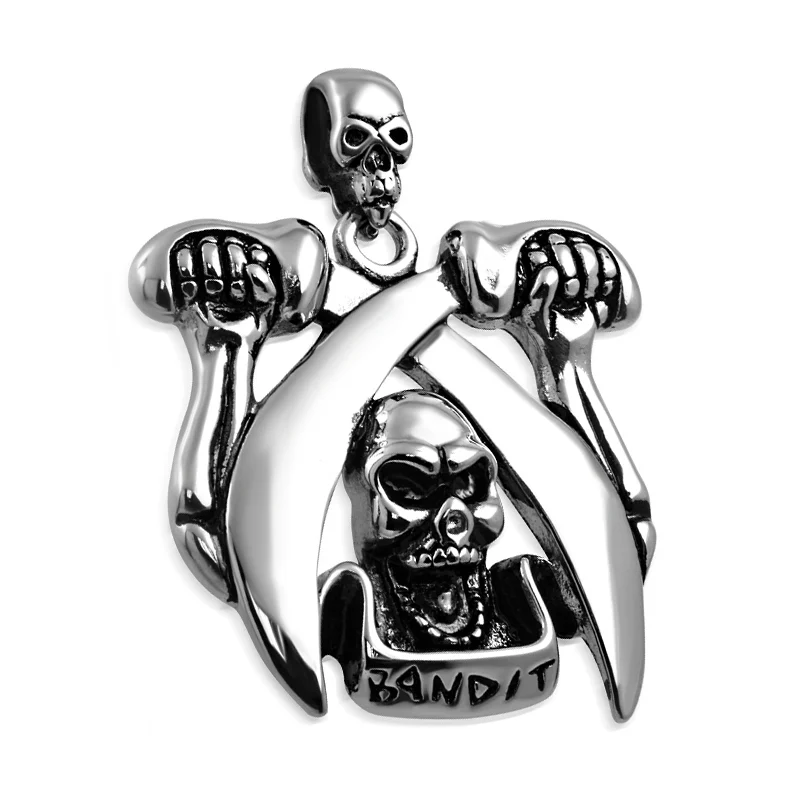 Dije Acero Inoxidable Chopper Calavera Espada Bandit