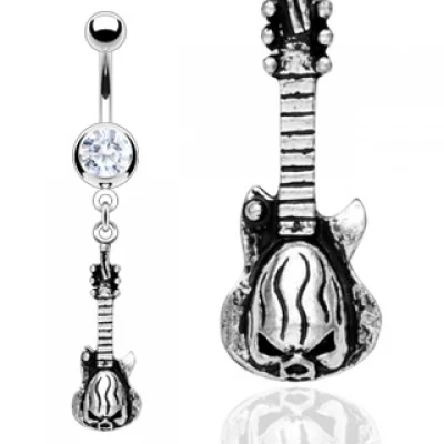 Piercing en el ombligo Diseño Guitarra Infernal