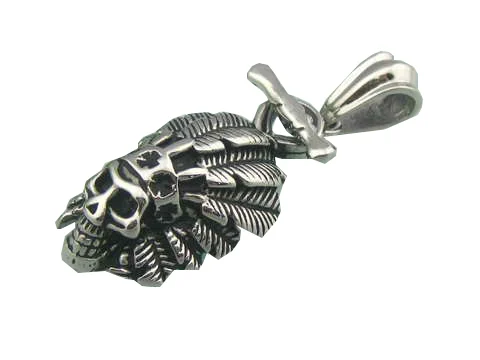 Dije de Acero Diseño Jefe Apache Calavera