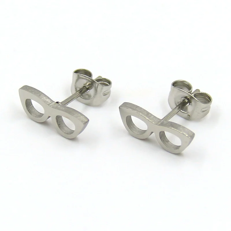 Aretes Tipo Broquel Acero Plateado Lentes de Sol