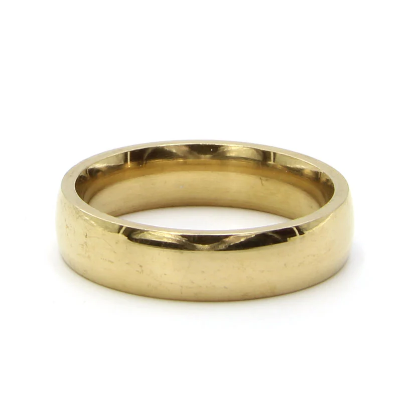 Anillo Acero Inoxidable Dorado Argolla Matrimonio 5 mm