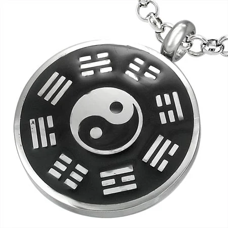Dije de Acero Inoxidable Medalla Yin Yang