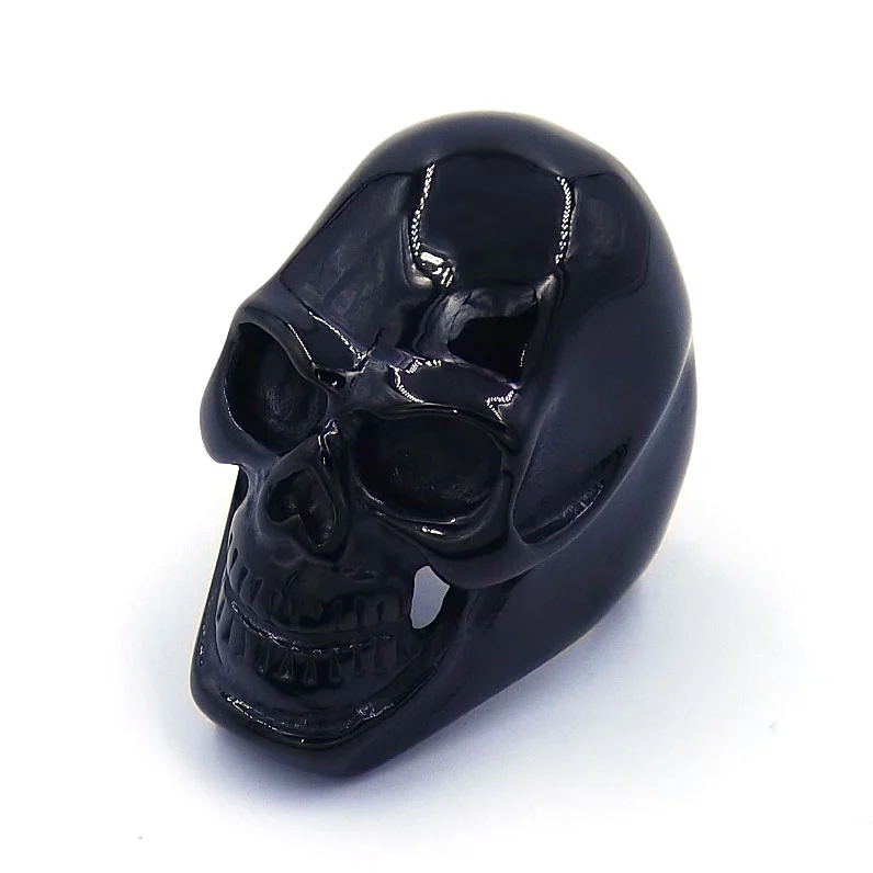 Anillo Acero Negro Calavera Colossus Craneo Chopper
