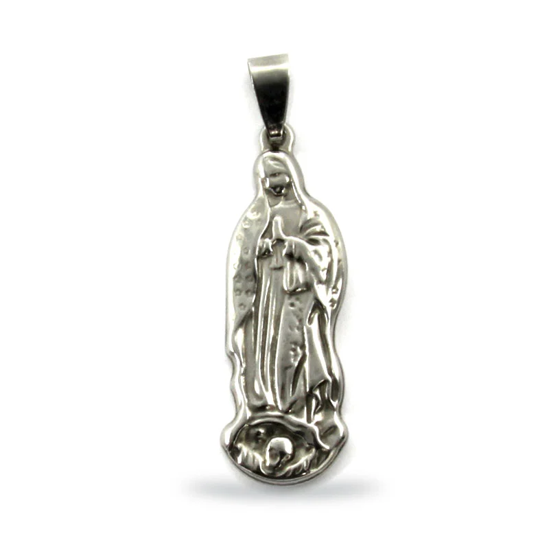 Dije Acero Plateado Virgen de Guadalupe Morenita Mexicana