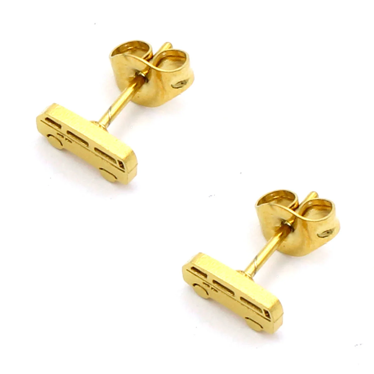 Aretes Acero Inox Dorado Tipo Broquel Volkswagen Combi