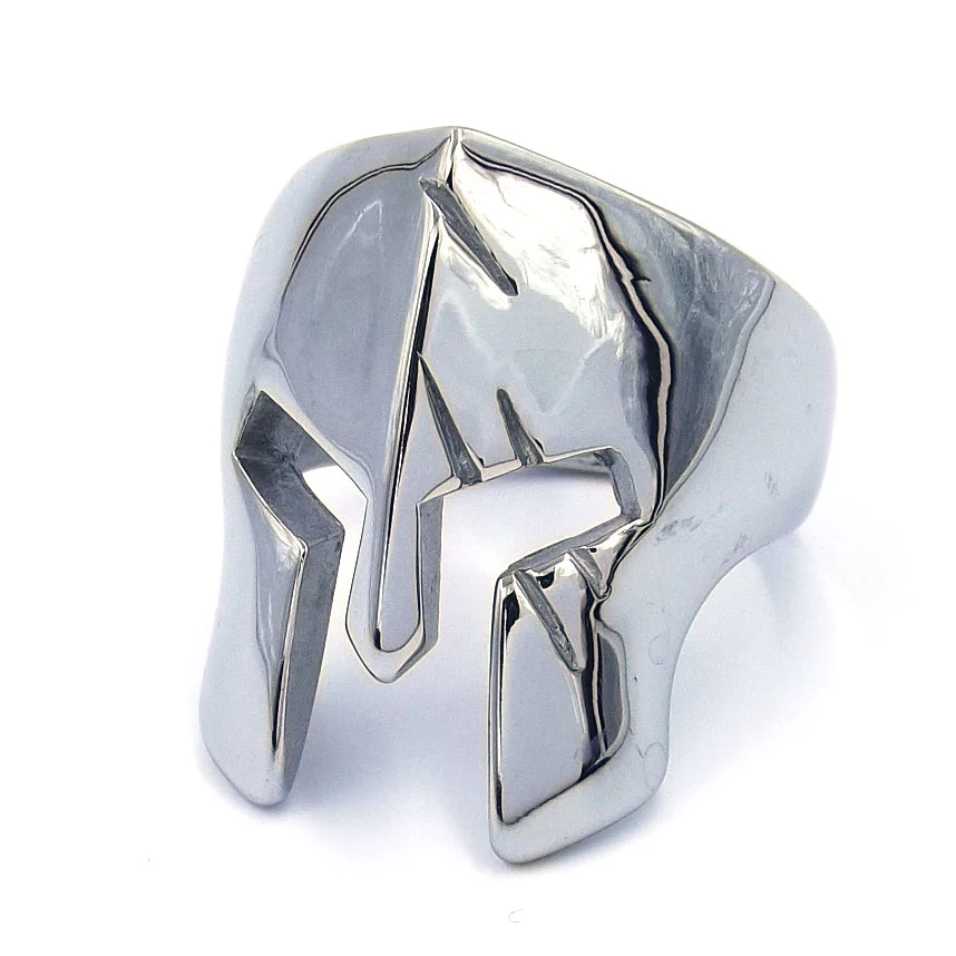 Anillo Acero Plateado Gladiador Romano Muesca