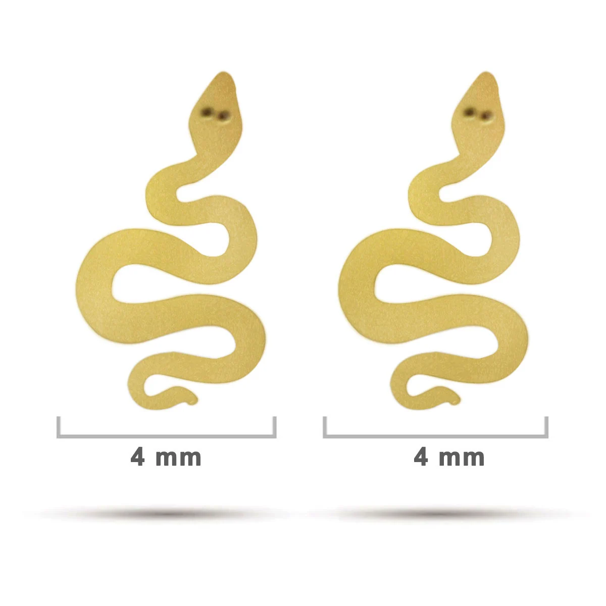 Arete Tipo Broquel Acero Dorado Pequeña Serpiente Vibora