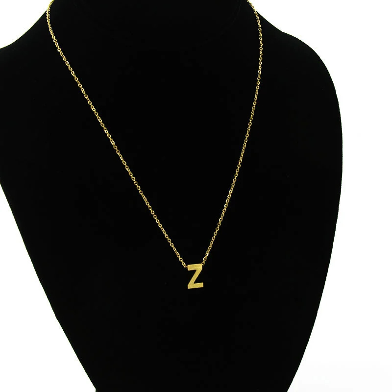 Collar Acero Inoxidable Dorado Letra Z Pequeña Nice