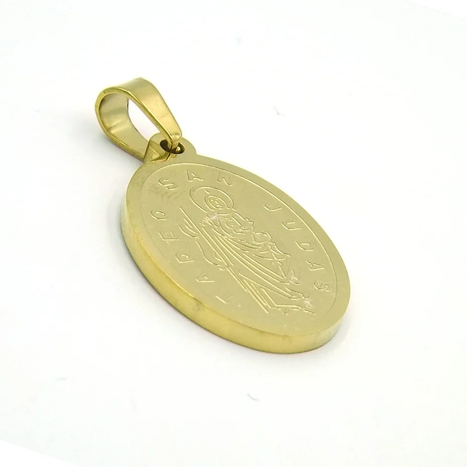 Dije de Acero Dorado Medalla San Judas Tadeo Mediana