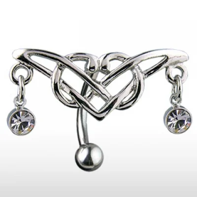 Piercing para ombligo Diseño Invertido Corazon Tribal