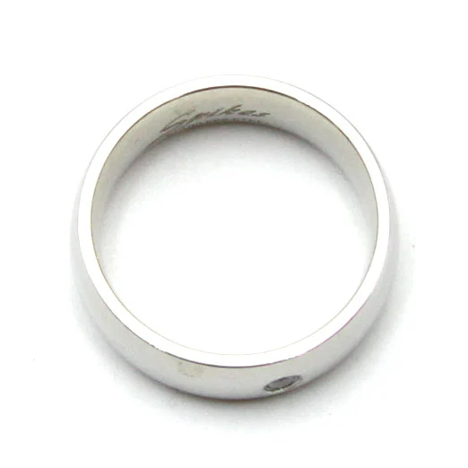 Anillo Acero Plateado Argolla Matrimonio 6 mm Zirconia