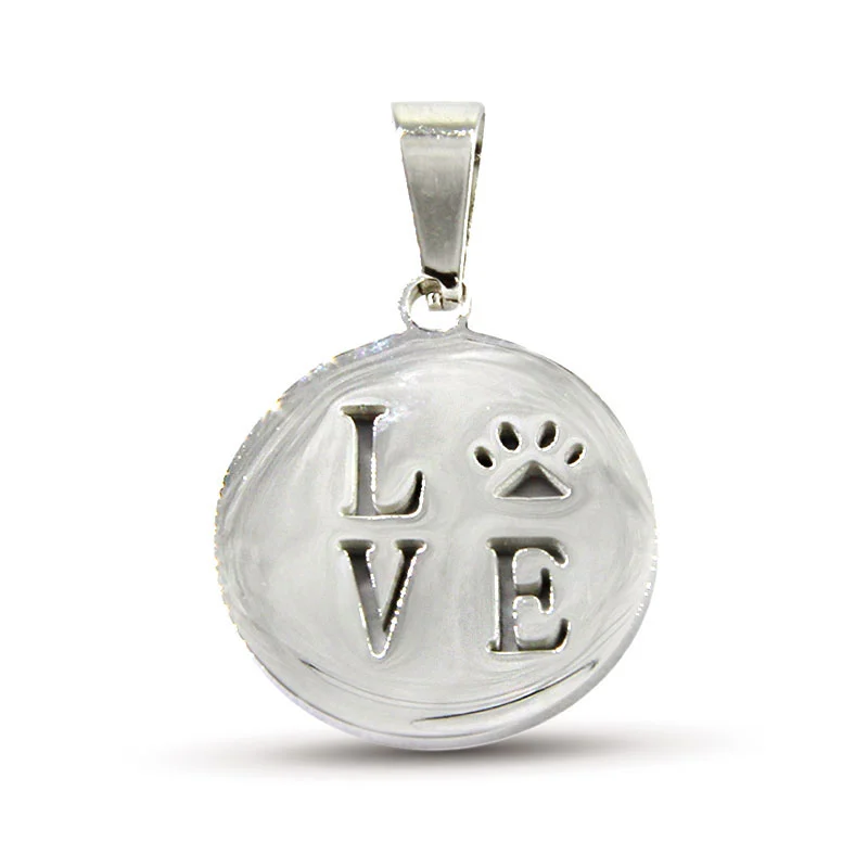 Dije Acero Plateado Medalla de Amor a los Animales Garra
