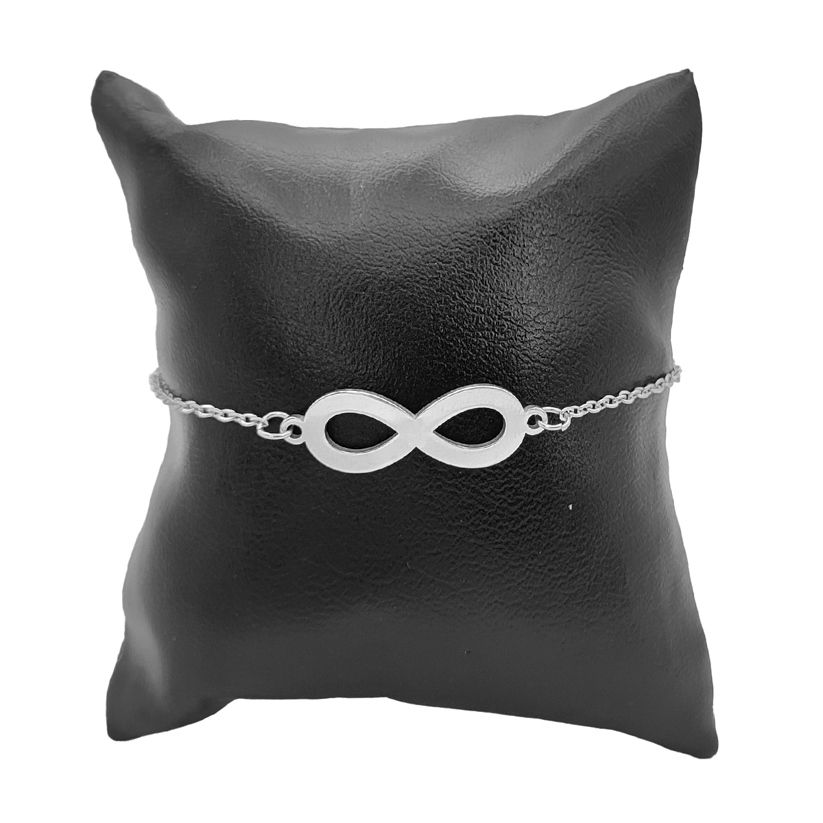 Pulsera Acero Plateado Simbolo Infinito Liso Sencilla