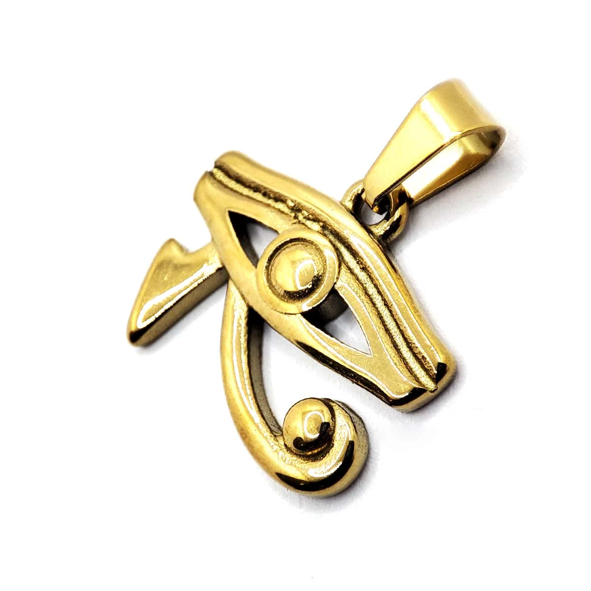 Dije Acero Dorado Ojo De Horus Símbolo Egipcio Protección