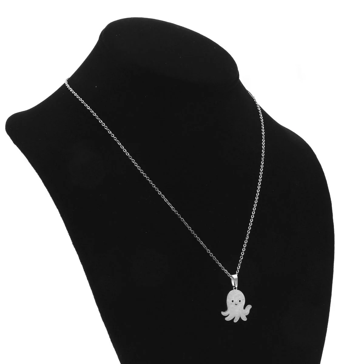 Set Joyeria Acero Plateado Pulpo Pulpito Feliz Sonrisa