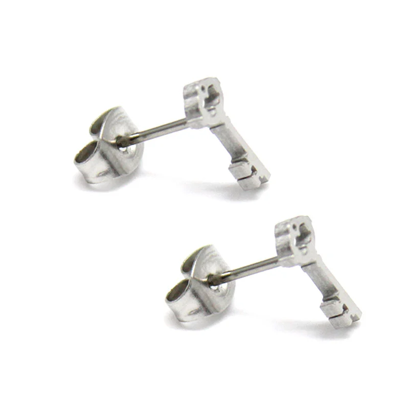 Set de Joyeria Acero Inoxidable Plateado Llave Antigua
