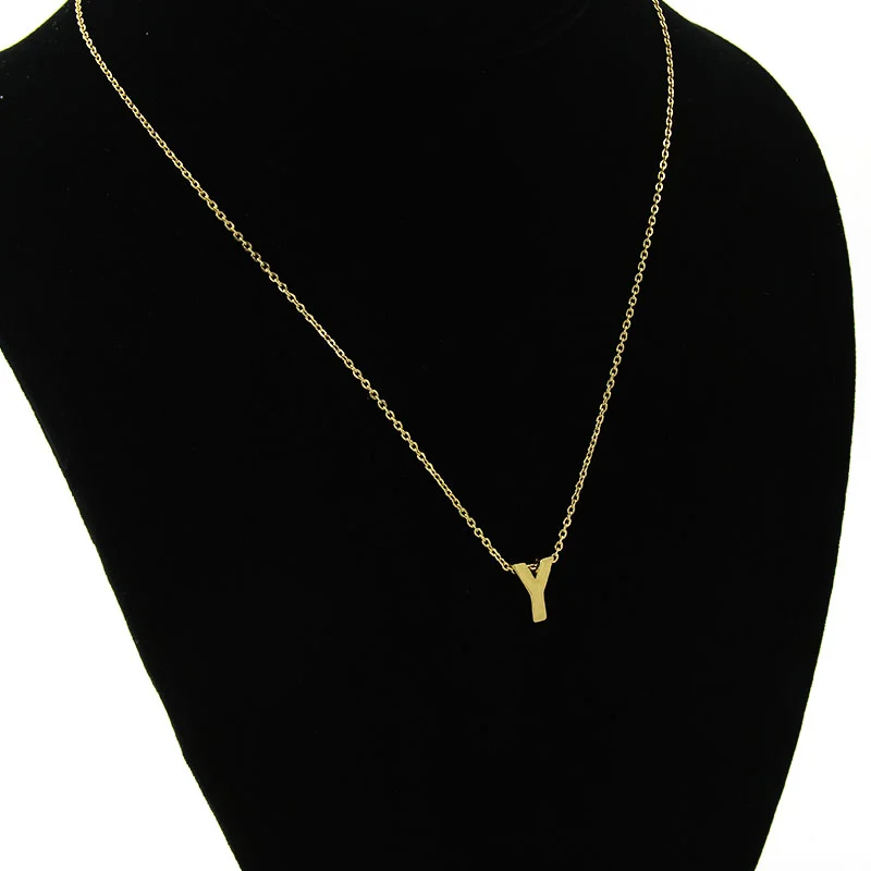 Collar Acero Inoxidable Dorado Letra Y Pequeña Nice