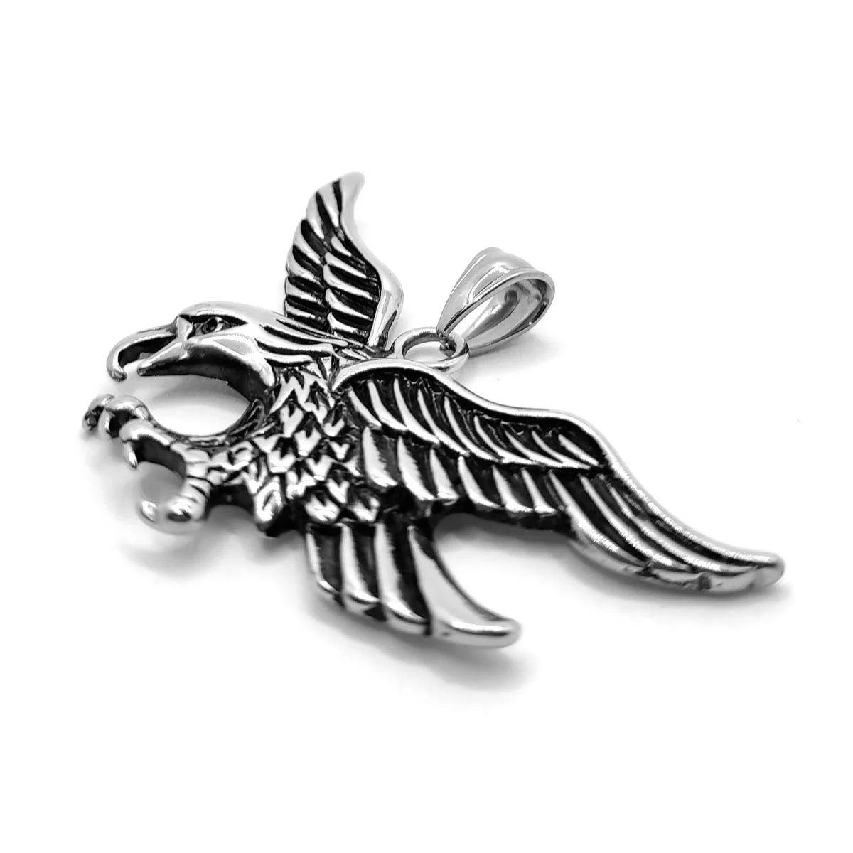 Dije Acero Inoxidable Plateado Águila Cazadora Ave México