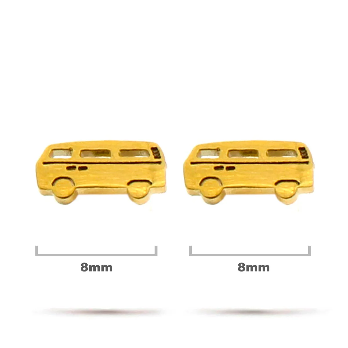 Aretes Acero Inox Dorado Tipo Broquel Volkswagen Combi