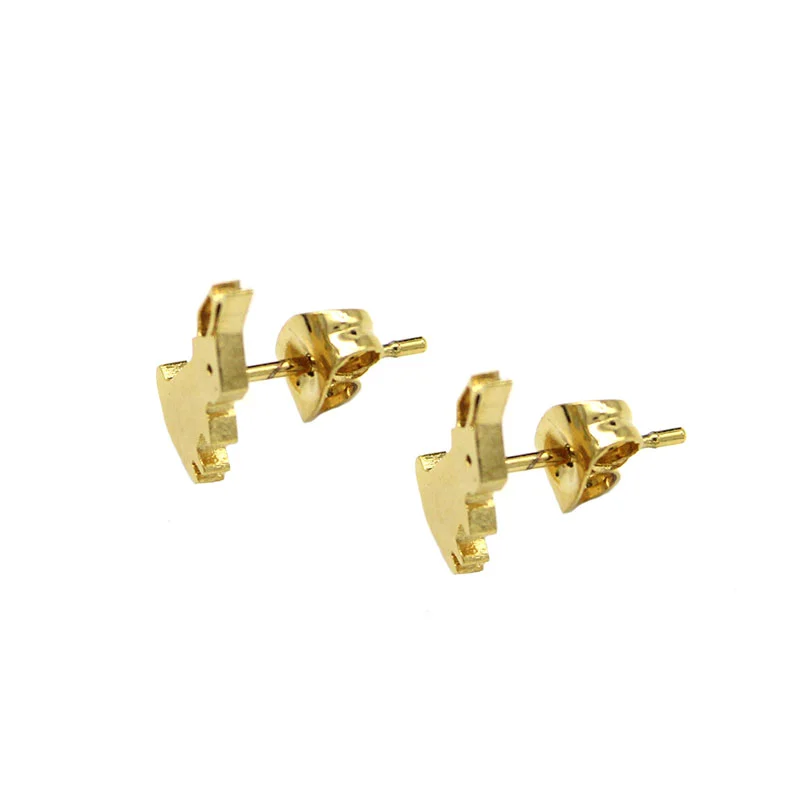 Set de Joyeria Acero Dorado Conejos Conejitos