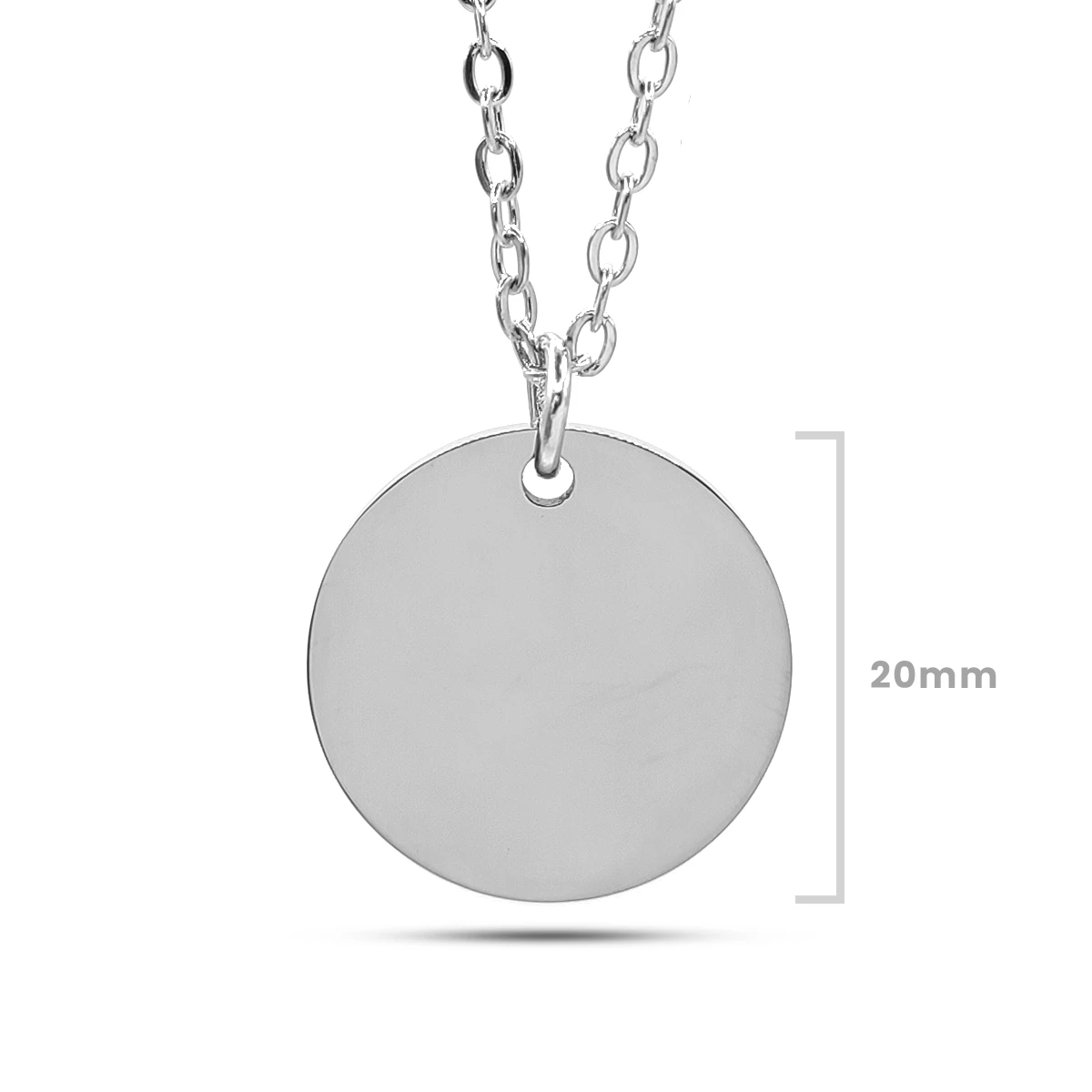 Collar Acero Inox Placa Circular Lisa Para Grabado Laser