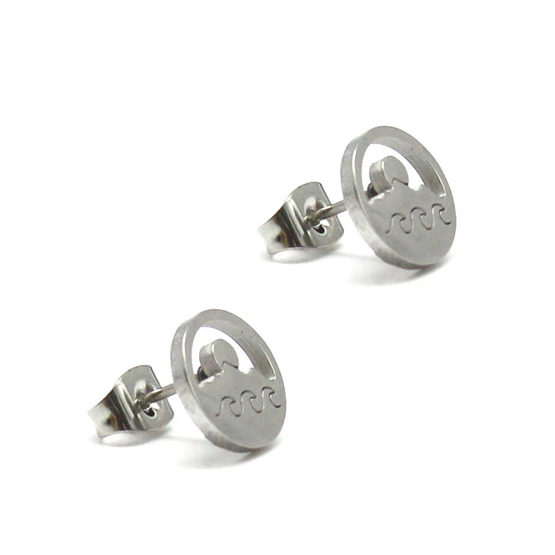 Set de Joyeria Acero Inoxidable Plateado Playa Sol Arena