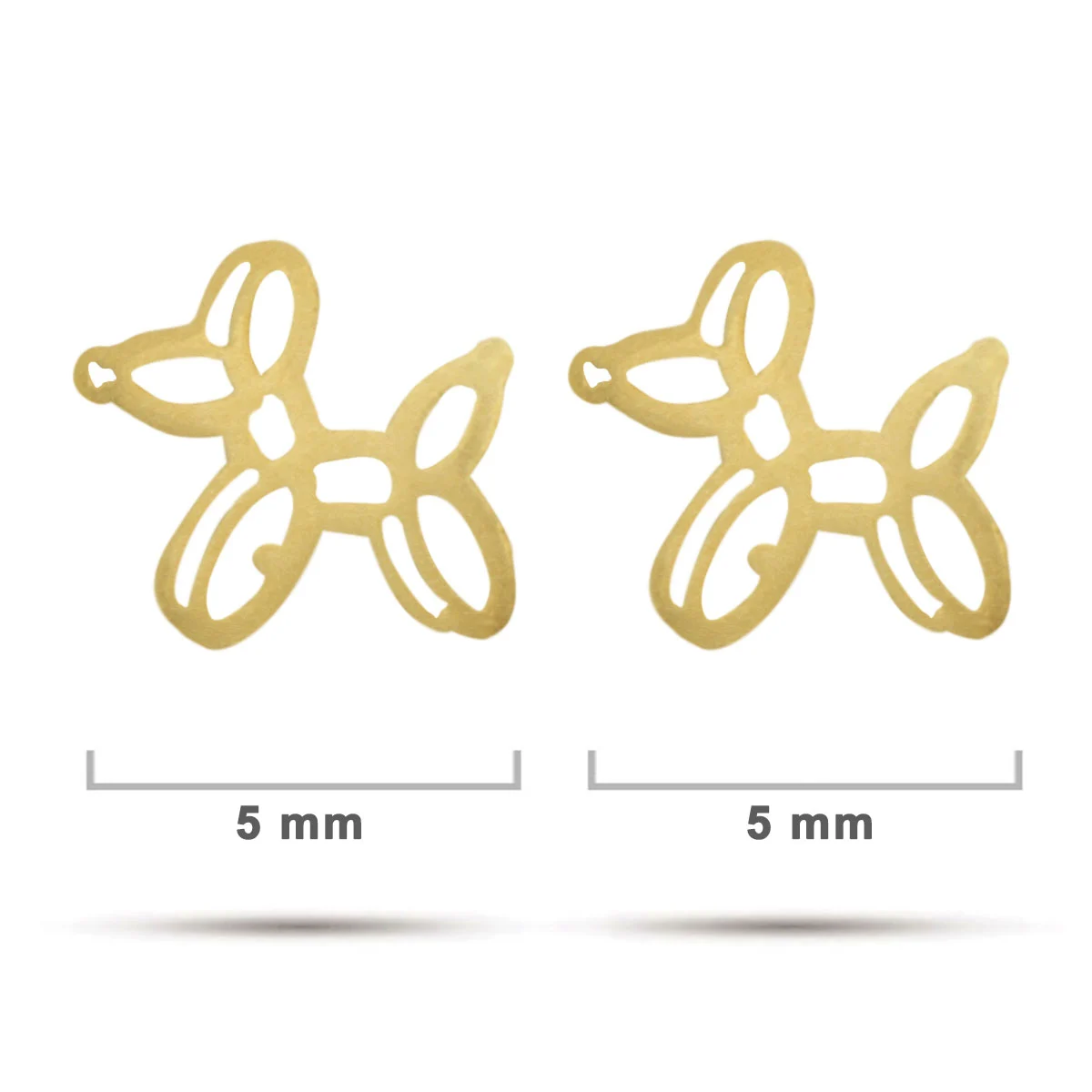 Arete Tipo Broquel Acero Dorado Perro Pequeño Globoflexia