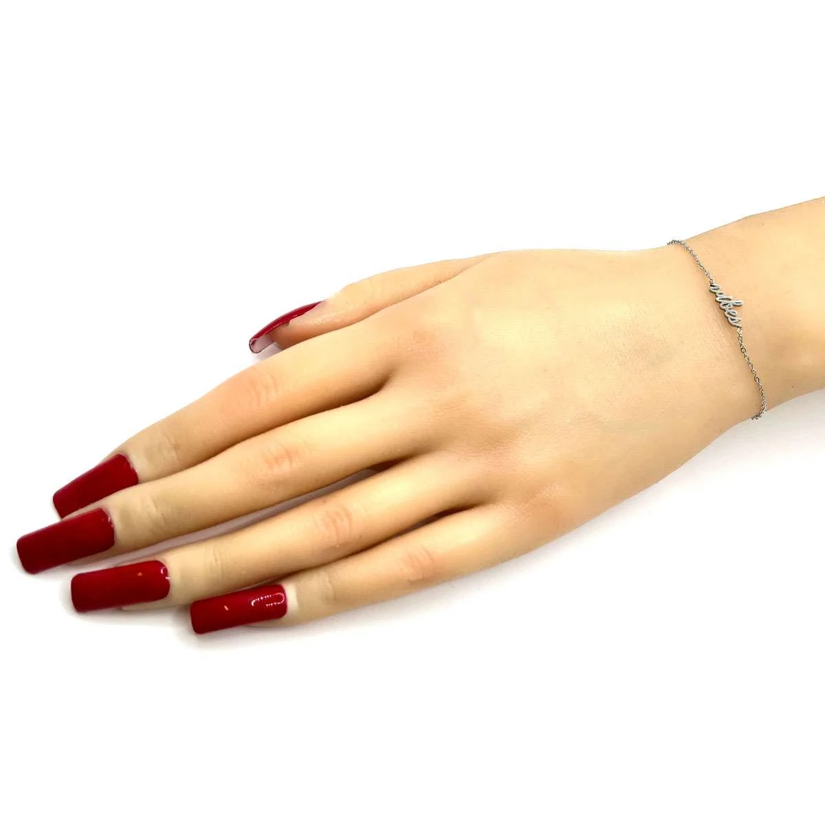 Pulsera Acero Plata De Mujer Frase Vibes Cadena Sencilla