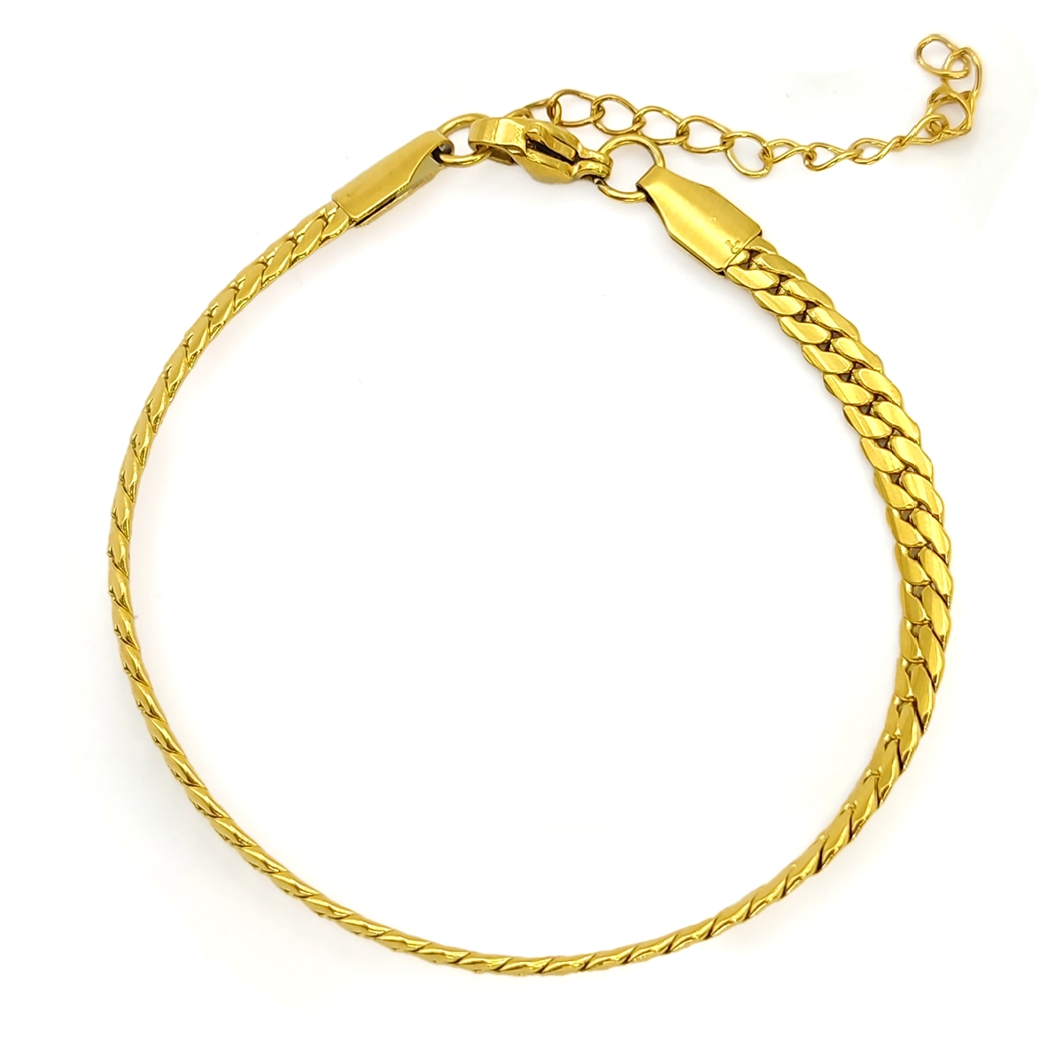 Pulsera Acero Inox Esclava Cubana Planchada Sencilla 4mm