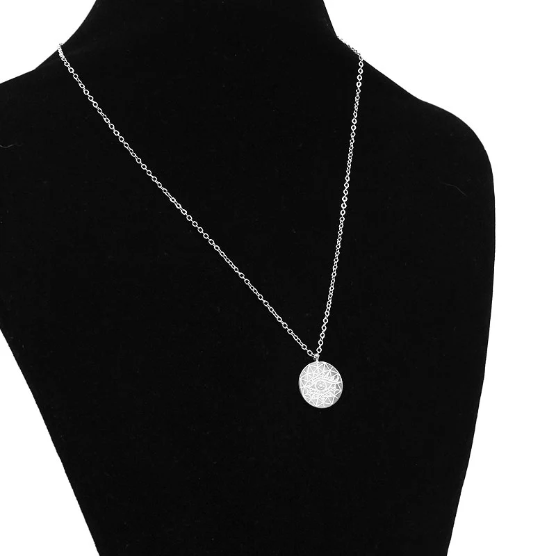 Collar Acero Inoxidable Plateado Ojo Mandala
