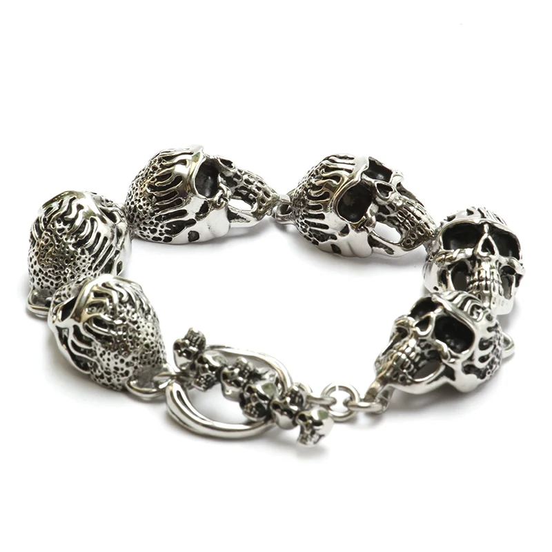 Pulsera de Acero Inoxidable Calavera Infernal