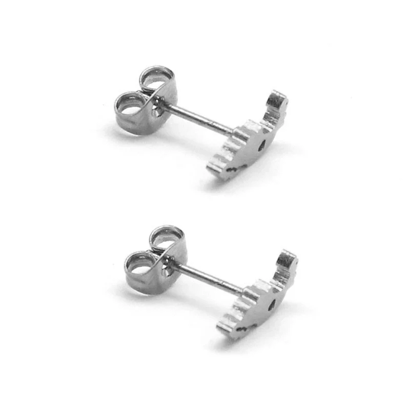 Set de Joyeria Acero Inoxidable Plateado Corazon Mexico