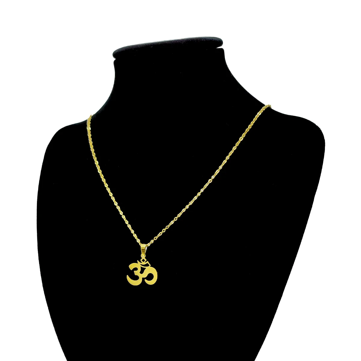 Set Joyeria Acero Inox Dorado Mantra Sagrado Om Yoga