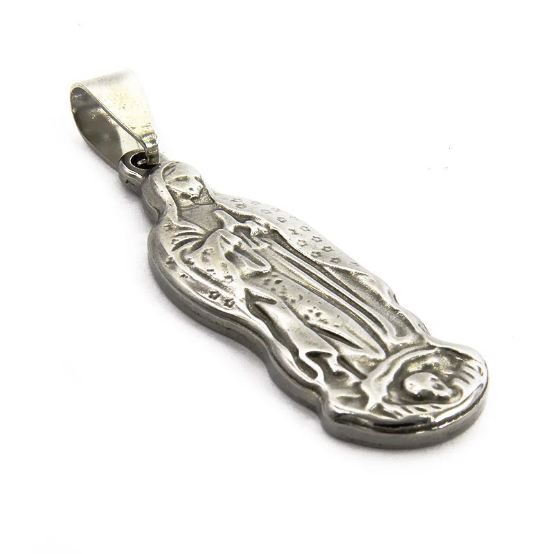 Dije Acero Plateado Virgen de Guadalupe Morenita Mexicana
