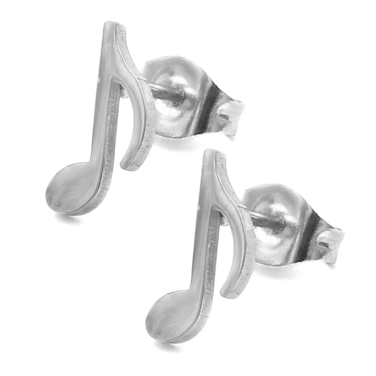 Set Joyeria Acero Plateado Nota Musical Musica Corchea