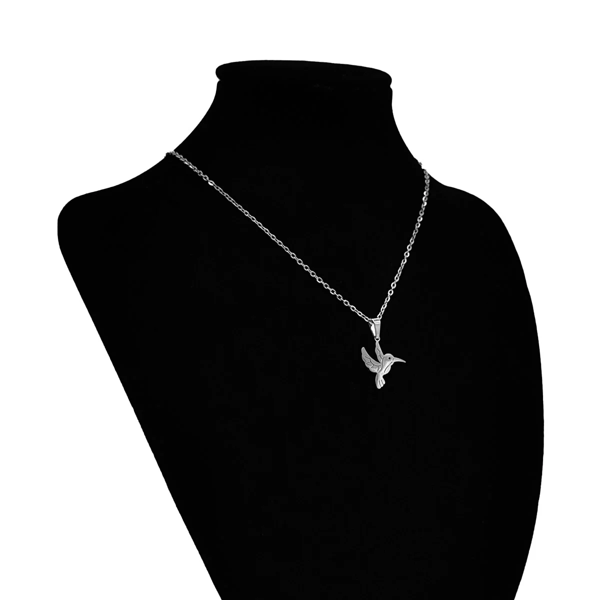 Set Joyeria Acero Inox Plateado Hermoso Colibri 16 mm