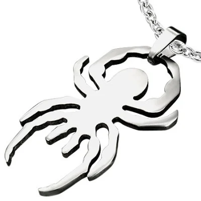 Dije de Acero Inox Plateado Diseño Araña