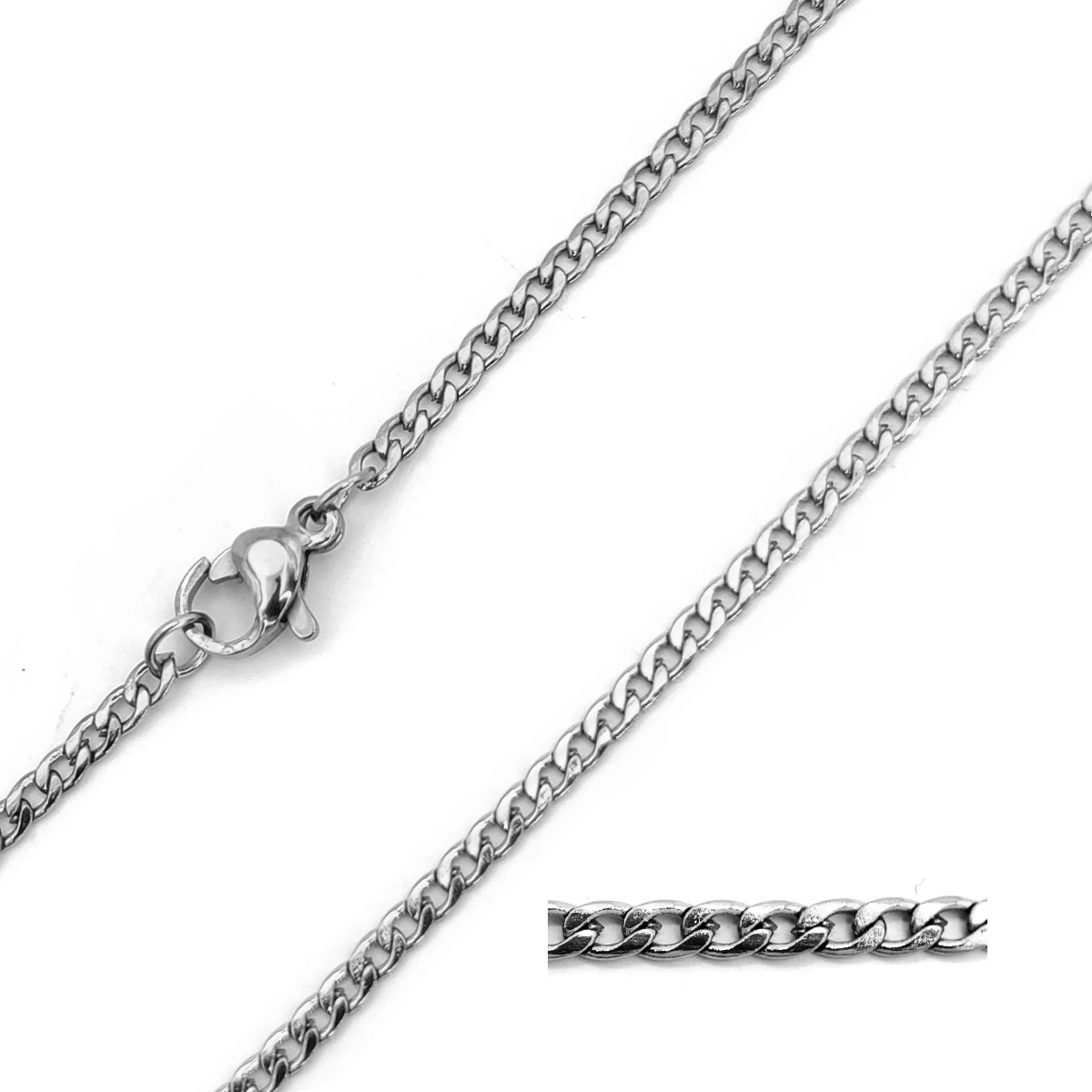 Cadena Acero Inox Sencilla Cubana Barbada 2,5 mm