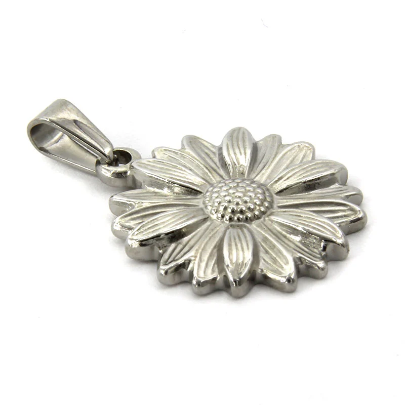 Dije Acero Plateado Girasol de Larga Vida Positivismo