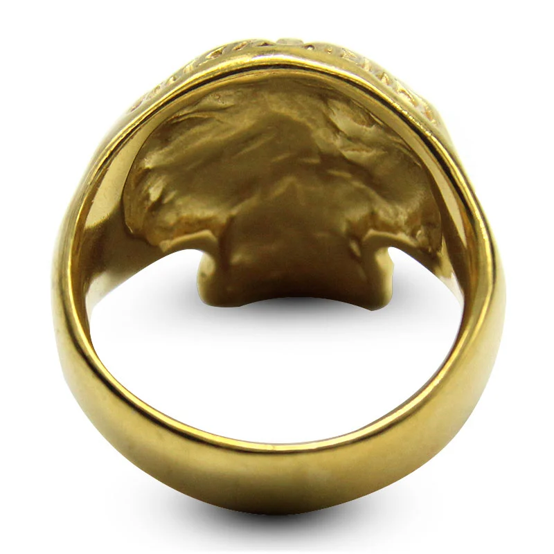 Anillo Hombre Acero Inoxidable Dorado Calavera Craneo