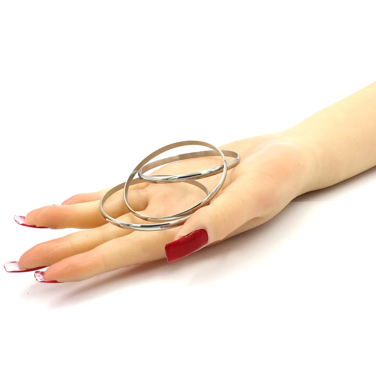 Pulsera Brazalete Acero Plateado Tipo Pulso Para Niña