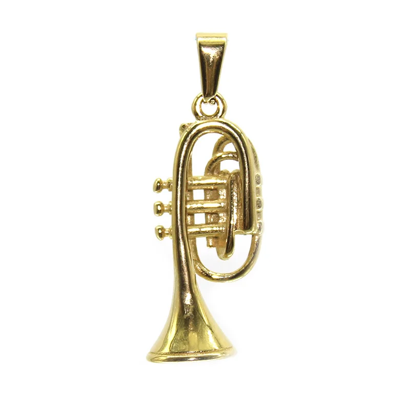 Dije Acero Dorado Trompeta Corneta Clarín Musico
