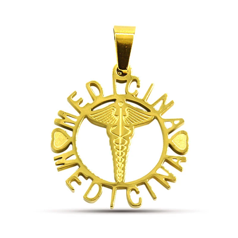 Dije Acero Inoxidable Dorado Carrera Medicina