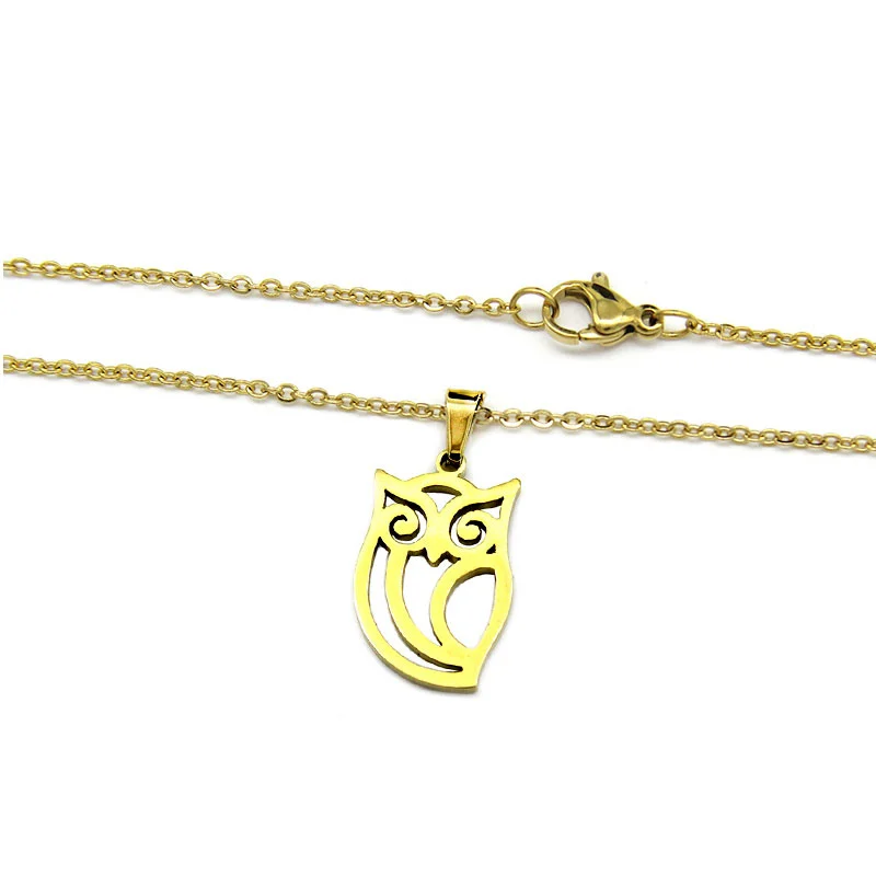 Set de Joyeria Dorado Cadena Aretes Dije Búho Lechuza