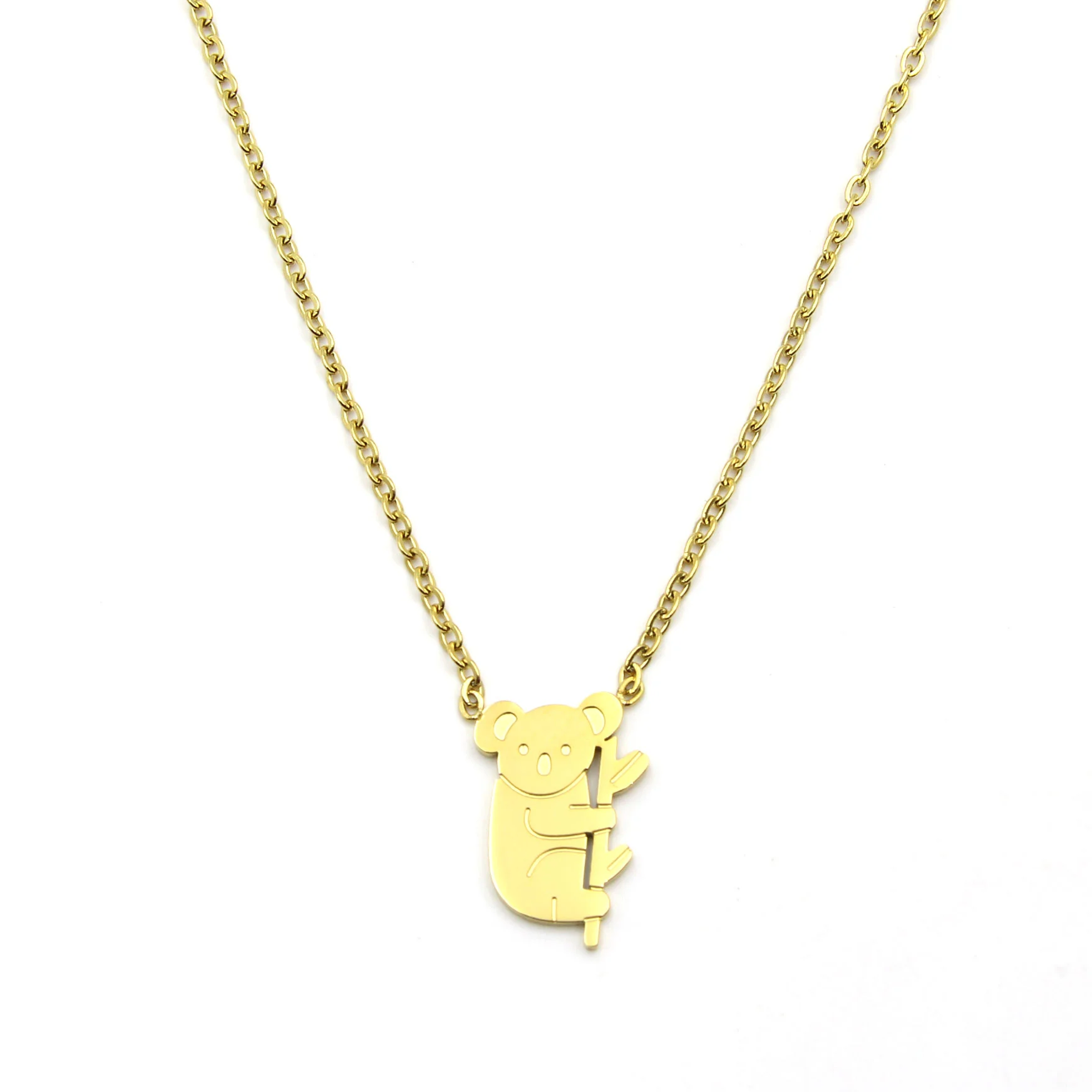 Collar Acero Dorado Koala Animales Naturaleza