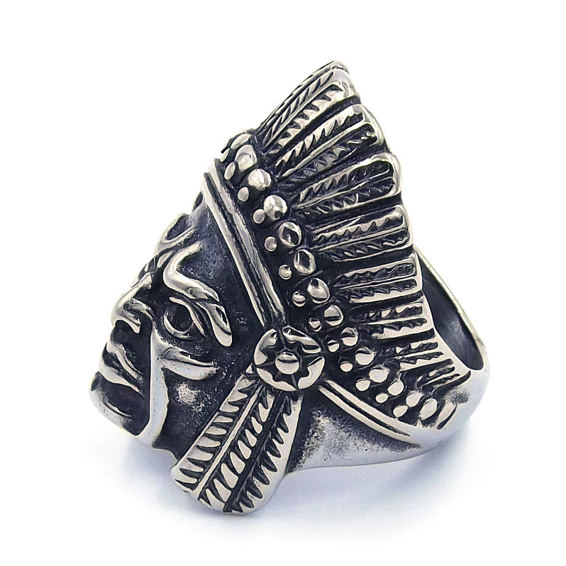 Anillo Acero Nativo Americano Apache Indio
