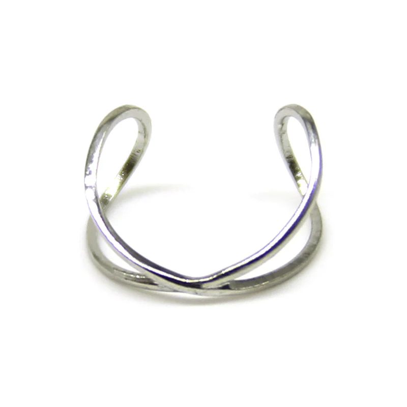 Ear Cuff Acero Inoxidable Plateado Silueta Infinito - aretes