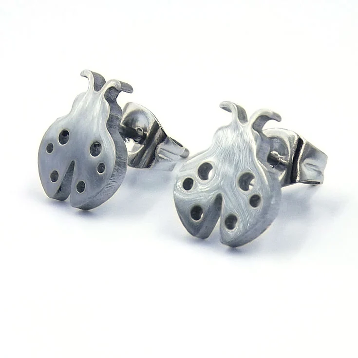Aretes Tipo Broquel Acero Plateado Catarina