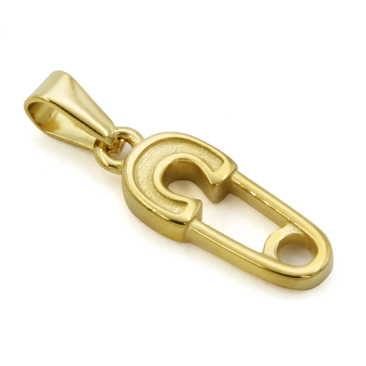 Dije Acero Dorado Mini Broche Seguro Infantil Chico 22mm